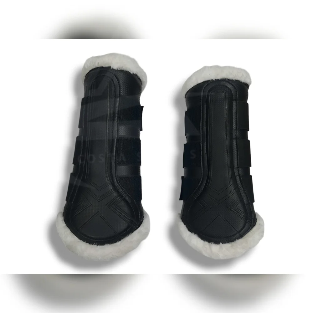Best Selling Equestrian Soft Lining Horse Protection Shoes Racing Equipment Horse Brushing Boots Artificial Leather Horseshoes