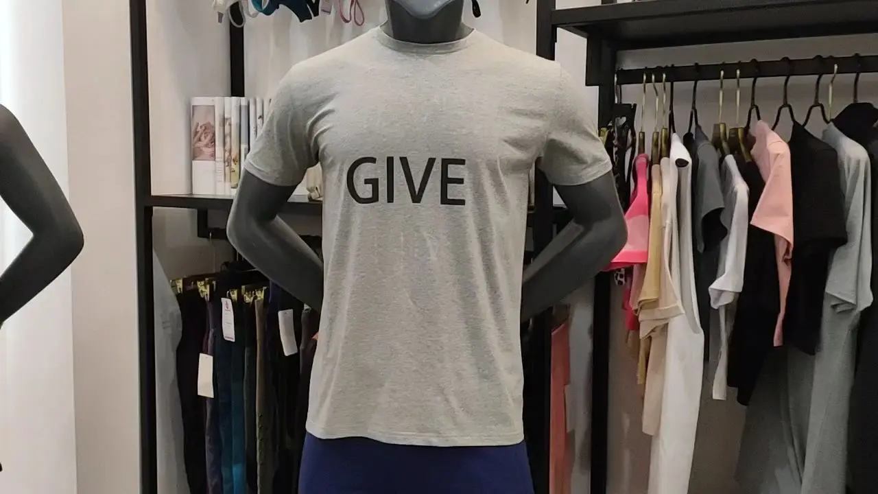 Premium Quality High End Silk Screen Print Hidden Message Gym Running Work Out Drop Shoulder Short Sleeve Men T Shirt