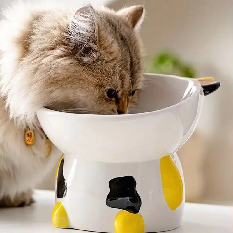 XINGYE Elevated Ceramic Pet bowl Custom Desgin Dog and Cat animal shape pet food drinking bowls and feeders on stand
