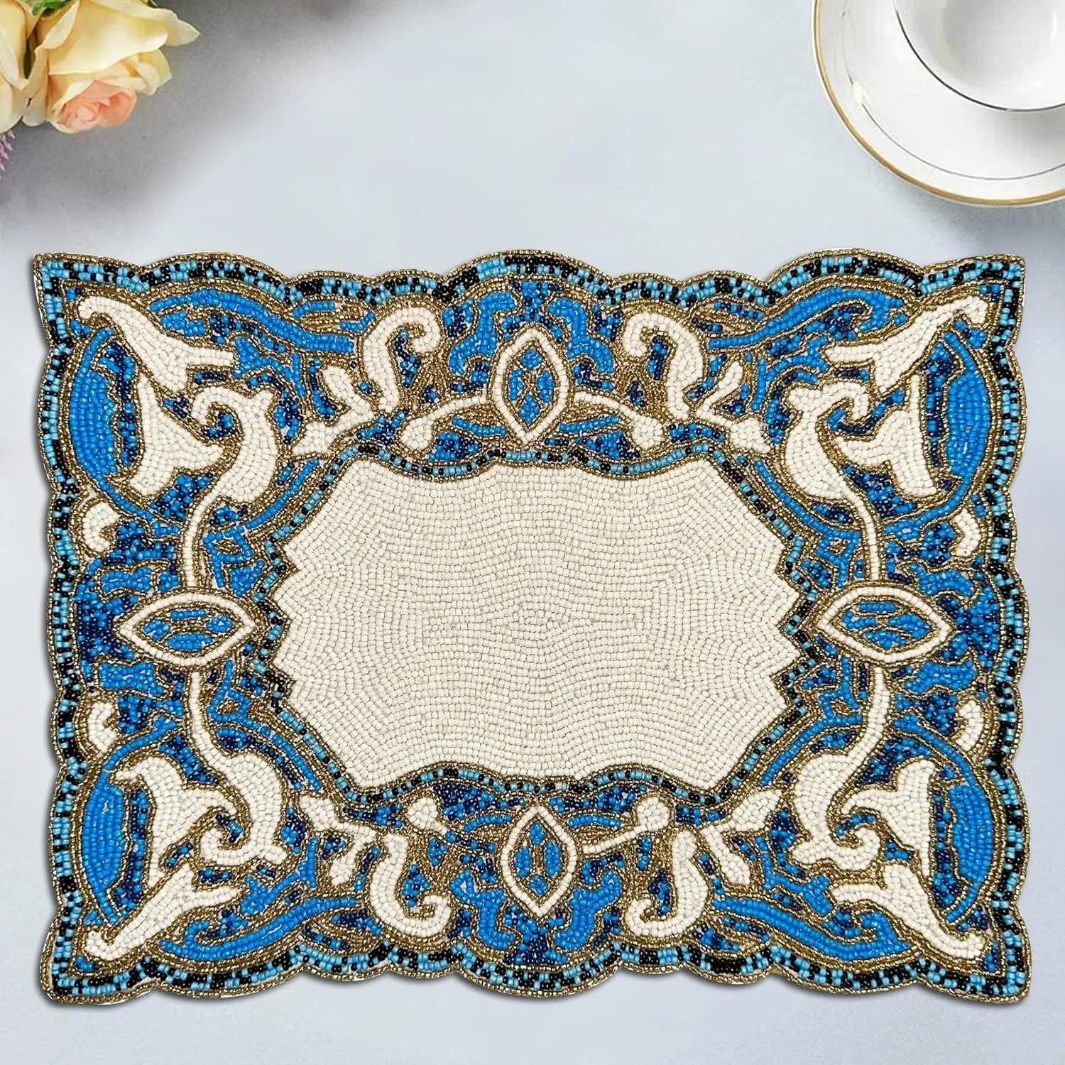 Luxury Kitchen Table Mat Beaded Placemat for Dining Table Use Restaurant Hotel Home Cheapest Price