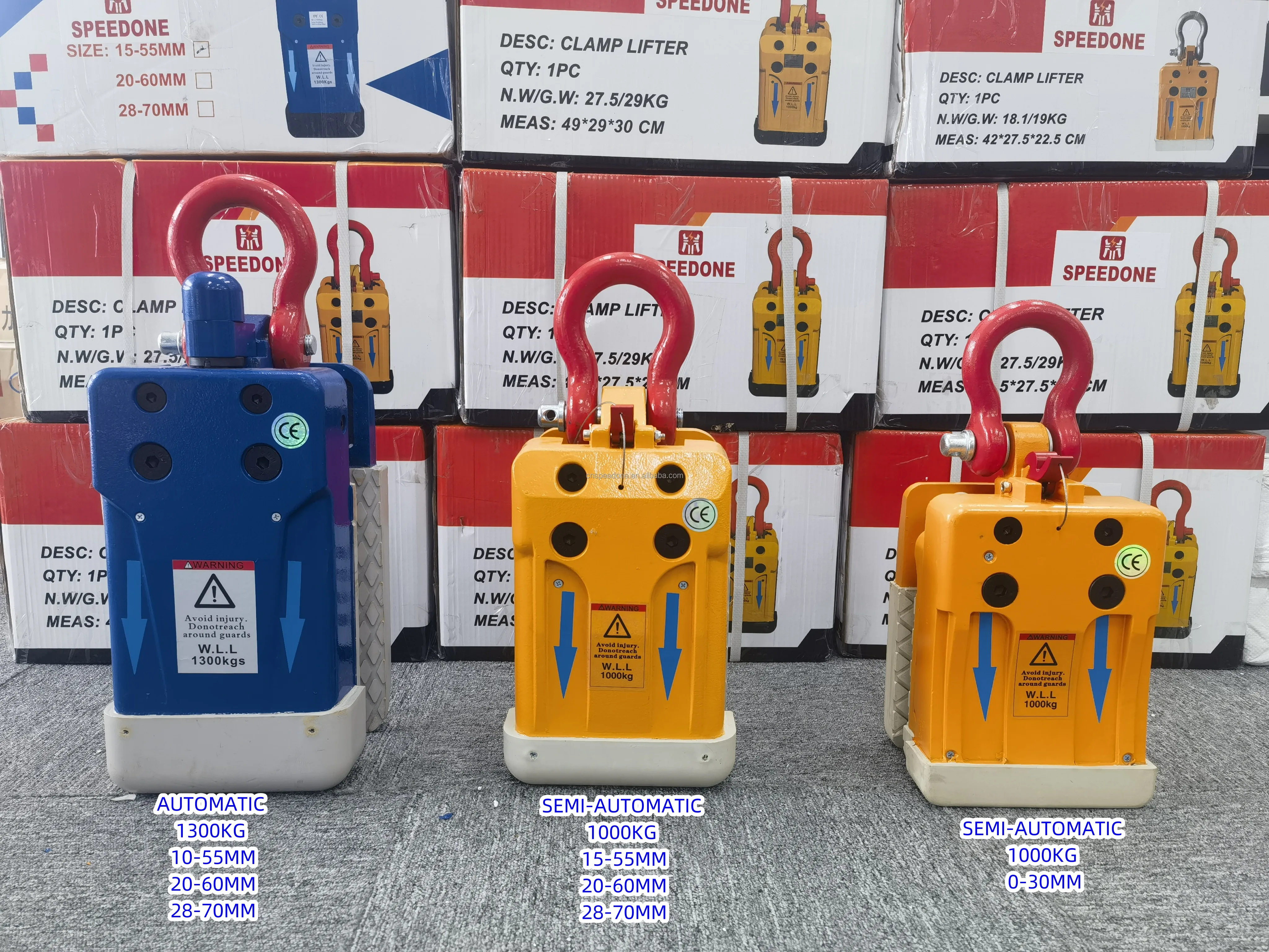 Automatic Slab Lifter Clamps for Stone Granite & Marble Big plate Steel/Metal Lifts up to 1300kg 10-55mm