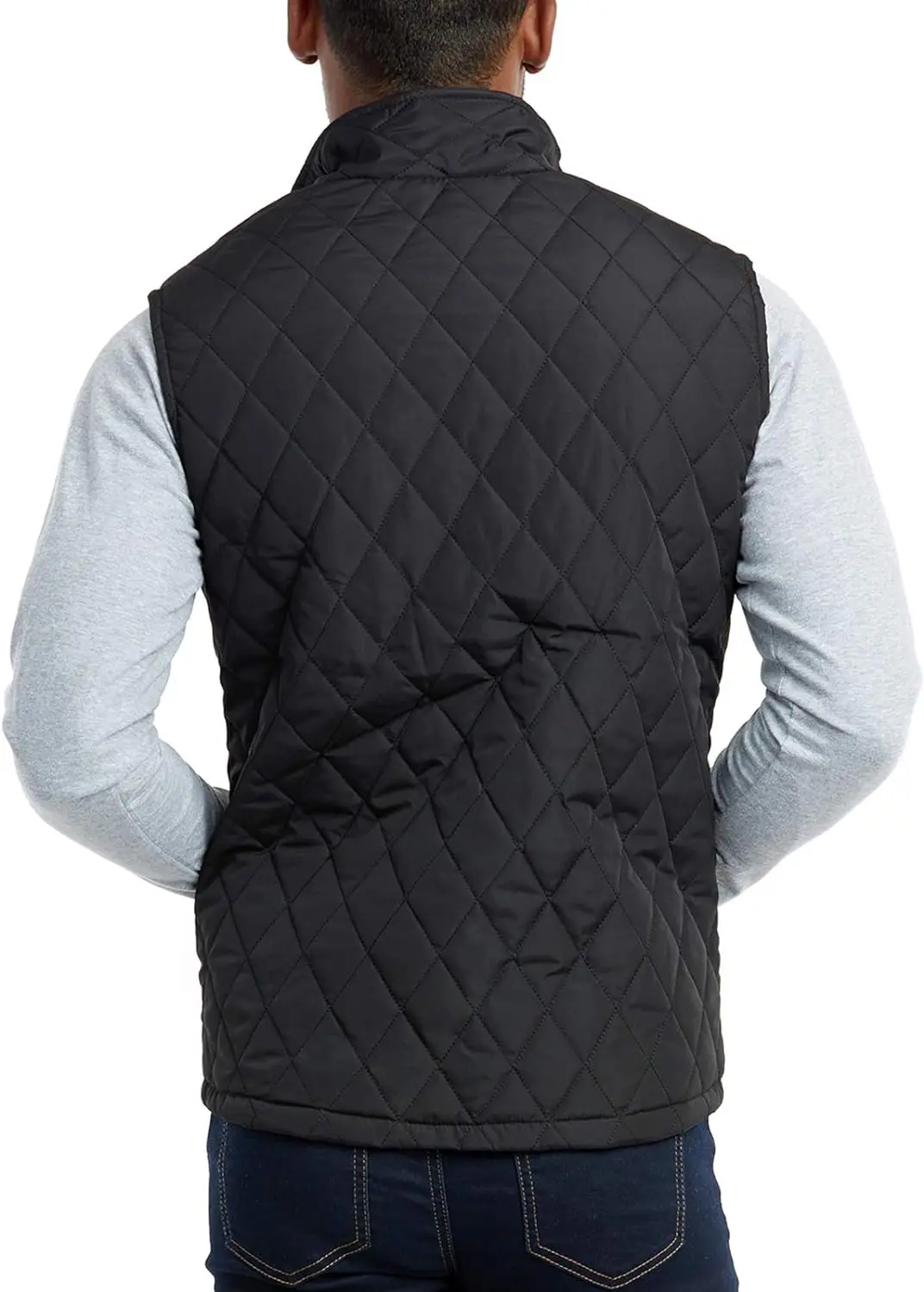 Oversized Lightweight Padded Cropped Puffer Quilted Vest Winter Warm Coat Jacket Puffy Vest Women Zip up Stand Collar Sleeveless