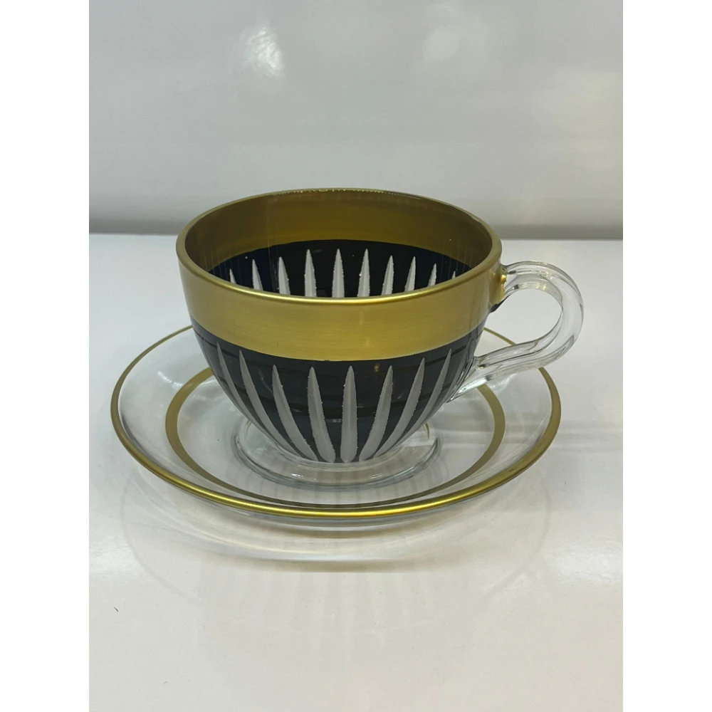quality Coffee Cup Colorful Cut Design with Colorful Saucers Home Kitchen Glass Coffee Mugs Best Quality Turkish Coffee Cups