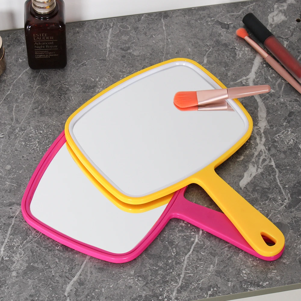 POWERME Custom Logo Square Plastic Small Cosmetic Mirror Pocket Hand Held Makeup Mirror