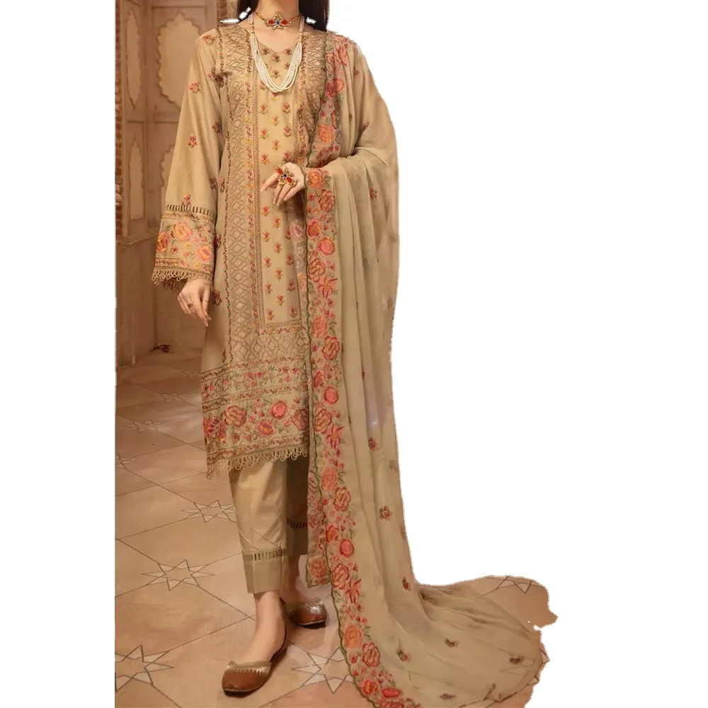 Wholesale Premium Quality 2022 Latest Design pakistani ladies summer shalwar kameez customized color size best stitching Quality