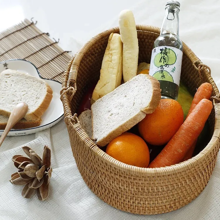 Top Product Hot Trend Custom Material Eco Friendly Manufacturer baskets for storage Rattan Fruit Basket Made In Vietnam