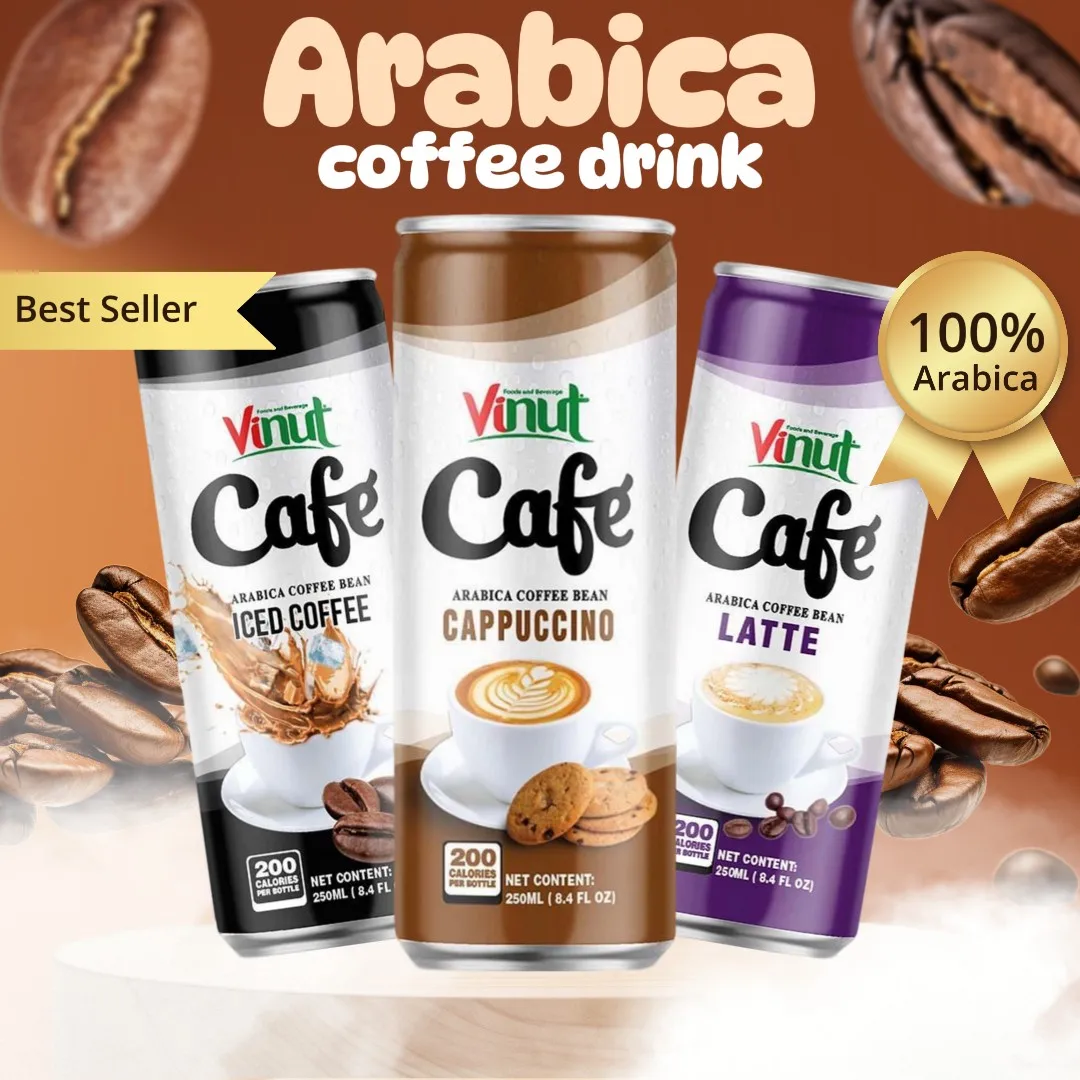 Wholesale/Private Label Coffee Drink 250ml Vietnam Arabica VINUT| Cappuccino Latte Iced Flavor, Free Sample & Design, OEM,ODM