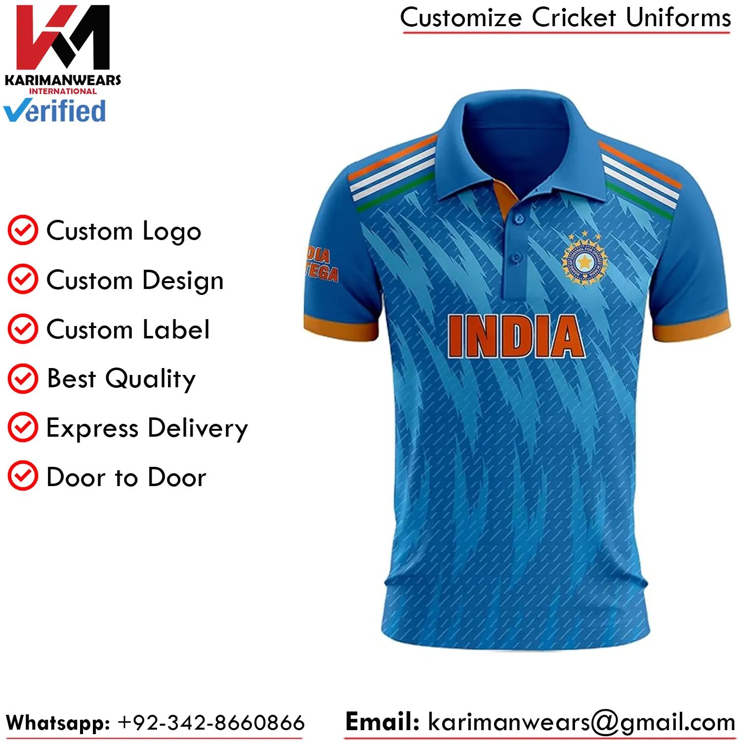 Cricket T20 Cup USA Fan Jersey Customizable OEM Name and Number Fit Polyester Fabric Men Women Kids