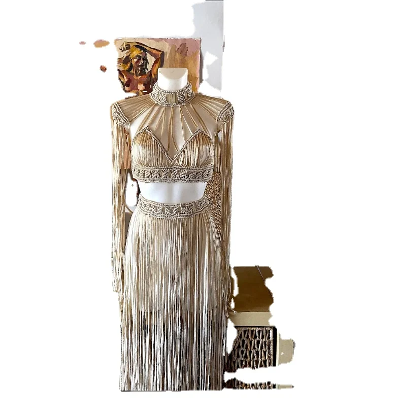 macrame swimwear festival costume  Beach wedding dress Macrame dress festival outfit