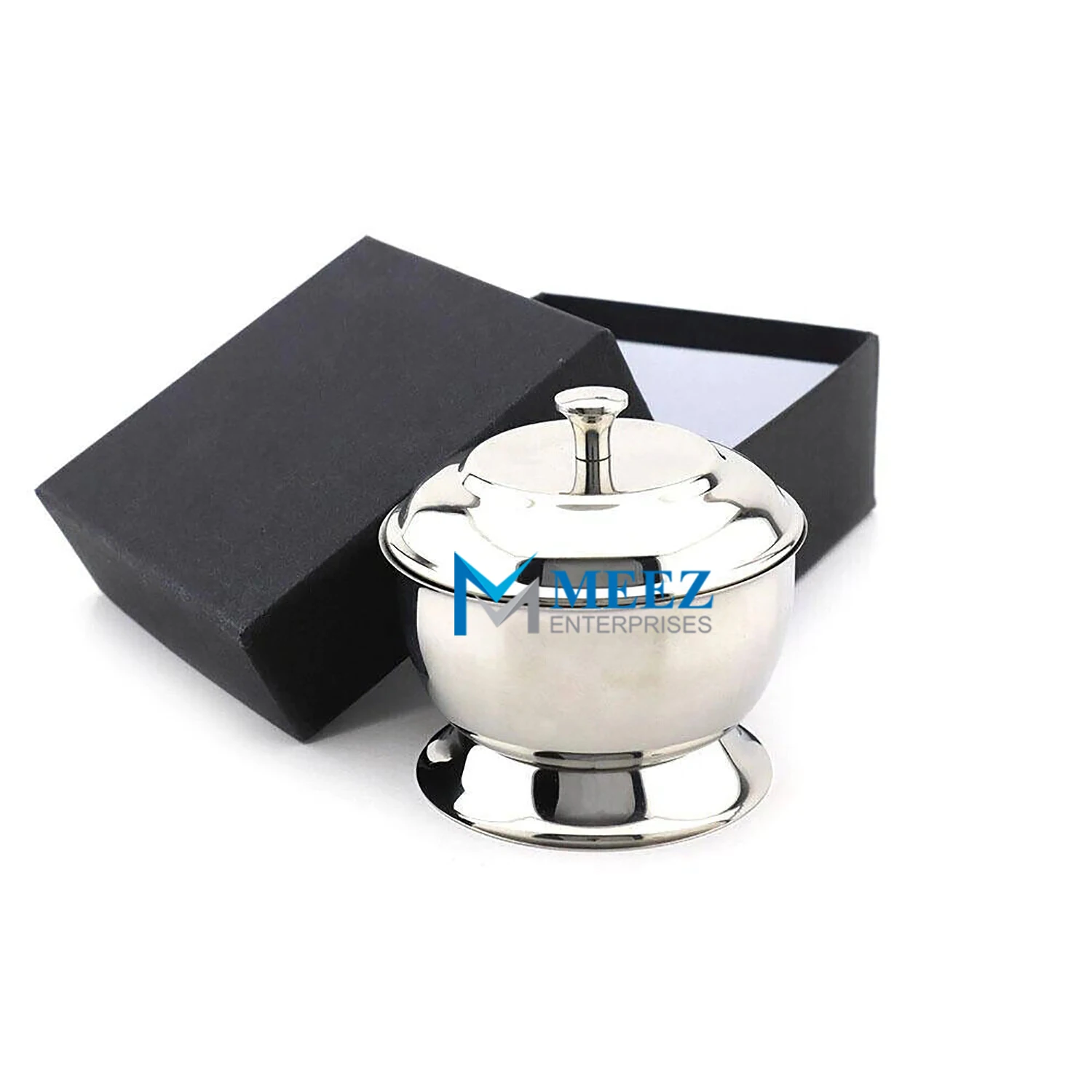 Stainless Steel Shaving Soap Bowl With Lid Hand Assembled For Mens Clean Shave Beauty Instruments