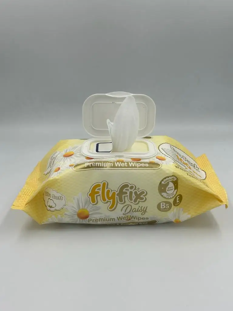 Влажные салфетки Flyfix премиум класса с пластиковой крышкой 100 шт. ароматизированные высококачественные экологически чистые одноразовые
