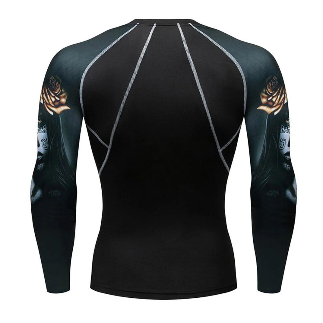 Mma Rash Guard Tops Rash Guard Custom For Men Compression Long Sleeve Compression Rash Guard