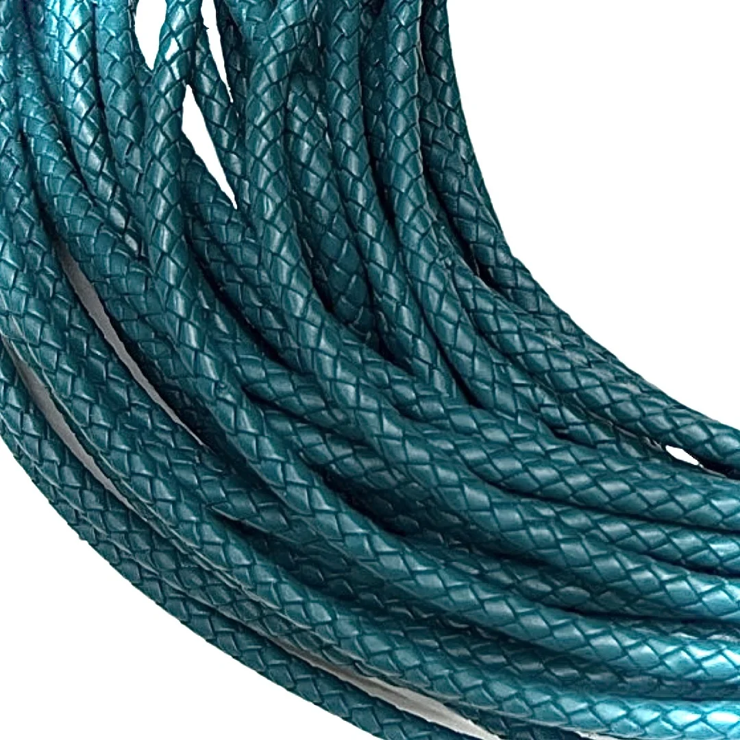 Braided round leather cords | High Quality Manufacturer | Great Rub Fastness, Light Fastness & Perspiration Fastness PSD