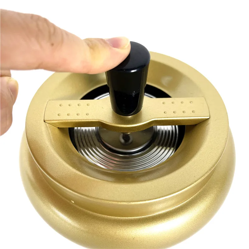 GOURMAID Spinning Metal Ashtray Tabletop Cigarette Ashtray