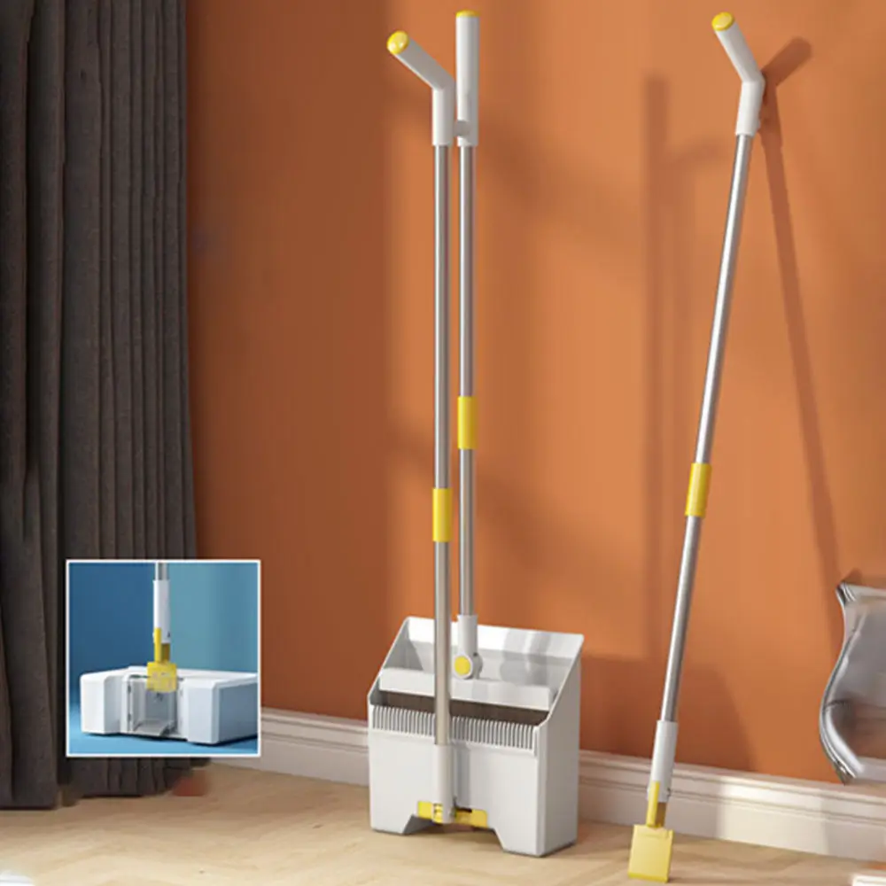Manufacturer Wholesale Folding Broom And Foldable Dustpan Set With Floor Squeegee Home Standing Upright Sweep Use