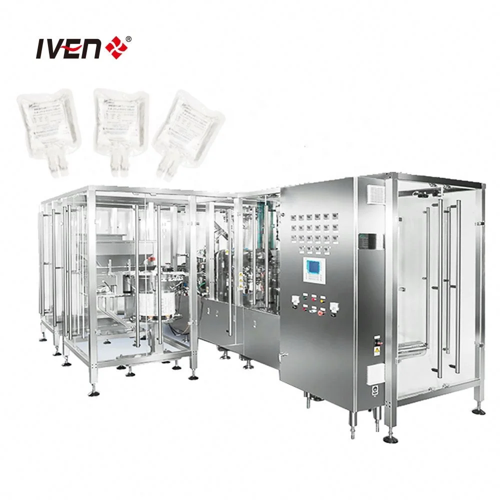 0.9% Sodium Chloride 500 ml Plastic Bag IV Fluid Filling Forming Sealing and Packaging Production Machine Turnkey Plant
