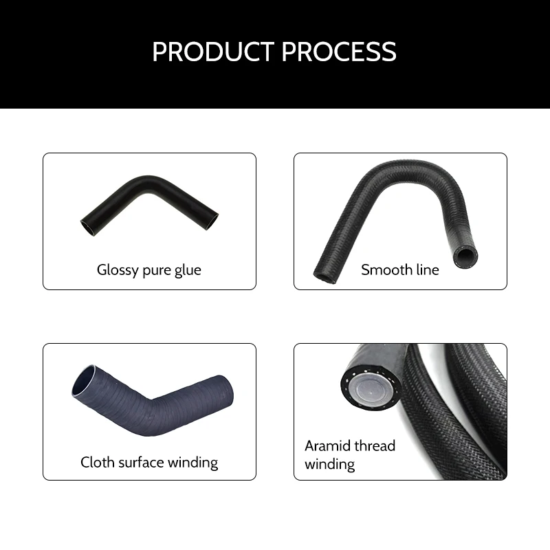 Epdm cloth silicone extruded rubber auto radiator water hose for automotive