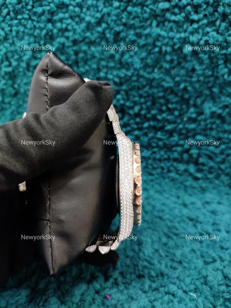 Best Price 41mm Iced Out Watches Luxury Automatic Movement Stainless Steel Iced Out Hip Hop VVS Moissanite Watches For Man Woman