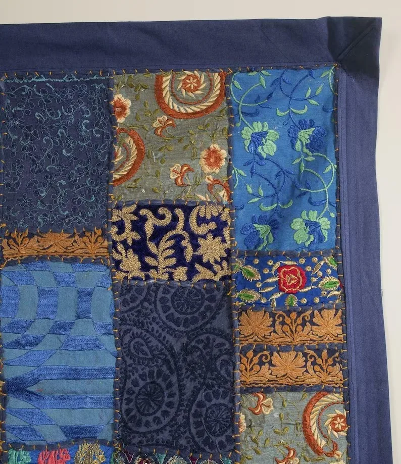 Patchwork Home Decor Sari Patchwork Wall Hanging Indian Handmade Wall Hanging , Tapestry Indian Vintage Bohemian Wall Tapestry