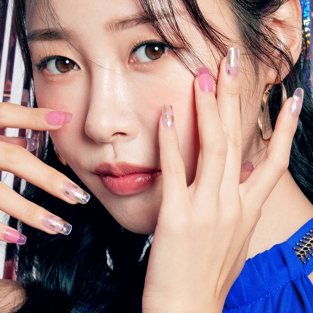 2024 Korea hot selling High quality new gel nail film nail sticker high quality tuesday semi cured nail wraps stickers