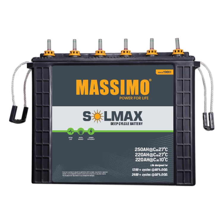 Long Lasting Quality Highest Selling 12 V 220AH MASSIMO Deep Cycle Lead Acid Battery for Electric Power Systems