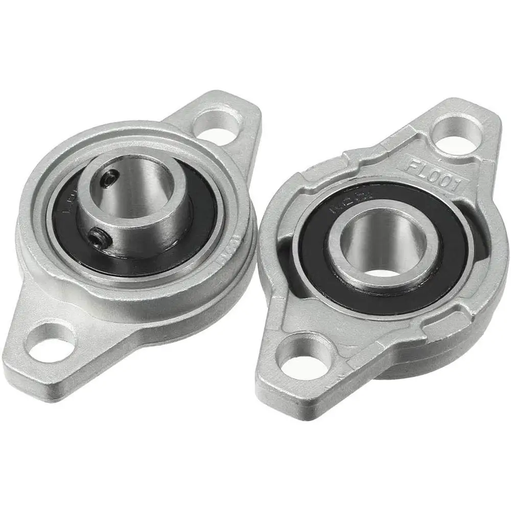 KFL002 Pillow Block Bearing 12mm Diameter Mounted Zinc Alloy Rhombic Bearing Housing Self-aligning Flange Bearing