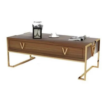 Centre Coffee Table Metal Feet Mdf Wooden Body With Drawers  120*80*45cm  0,45m3/35 Kg