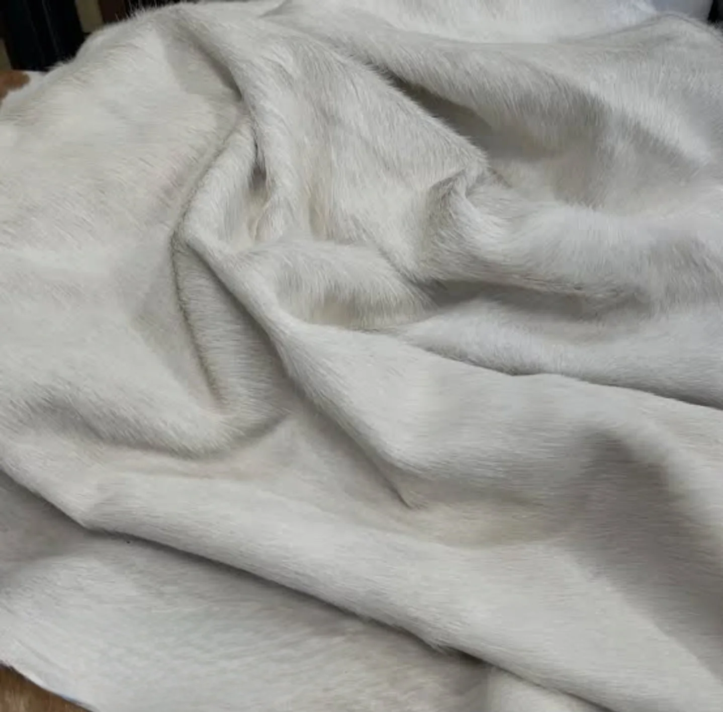 Buy now White Cow Hair on Leather for Sofas Furniture Genuine Cow Skin Material 2024 Trending  Durable Export Premium Quality