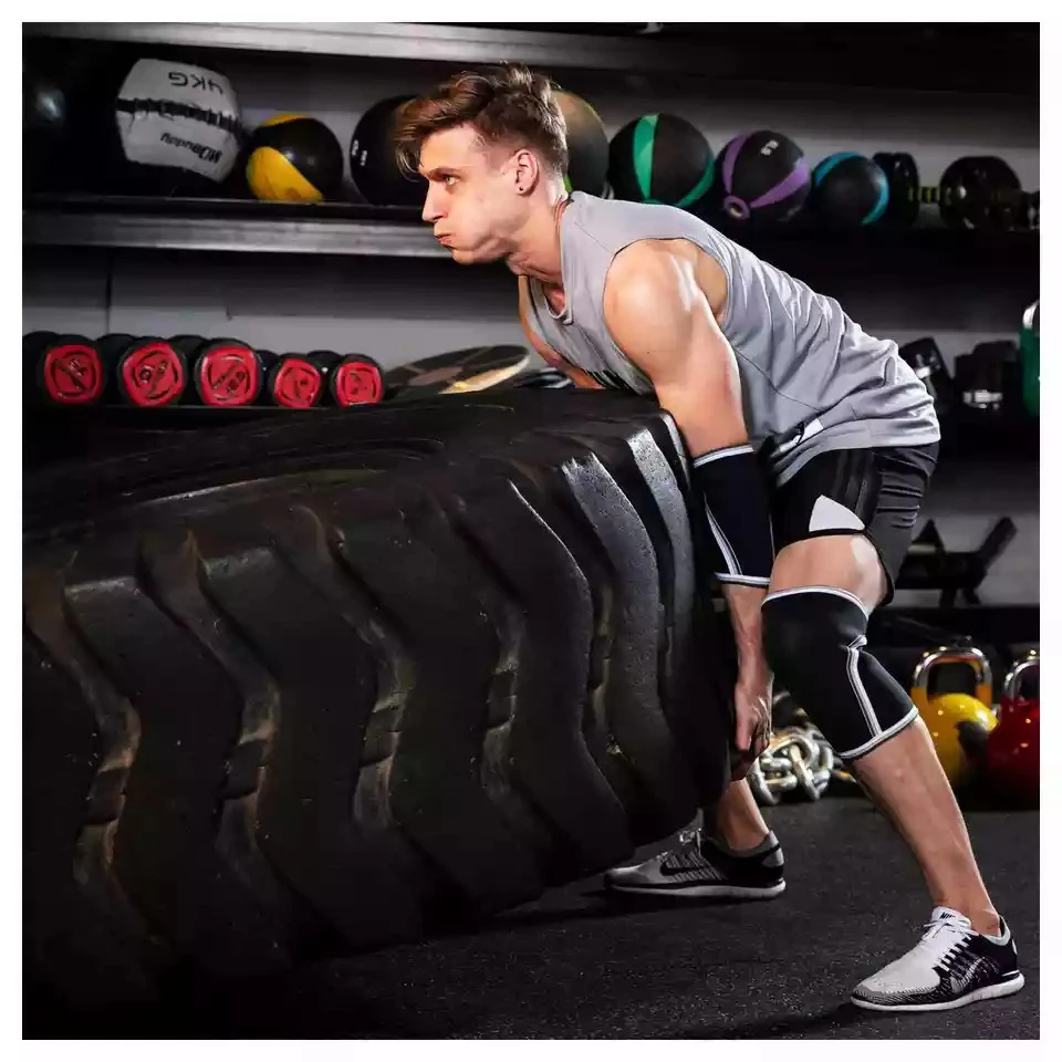 Высококачественные сшиваемые тяжелые подтяжки 5 мм 7 мм Неопреновые коленные рукава дышащий компрессионный рукав бандаж Поддержка Спорт