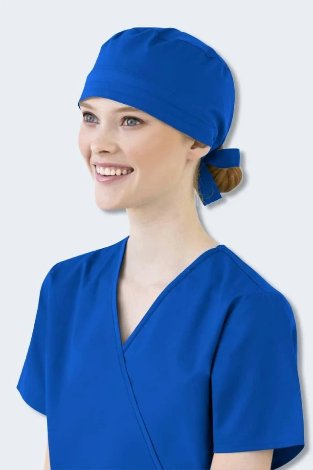 Wholesale Reusable Hospital Nursing Scrub Cap Medical Disposable Blue Fabric Surgical Cap Surgeons Healthcare Hospital Uniform
