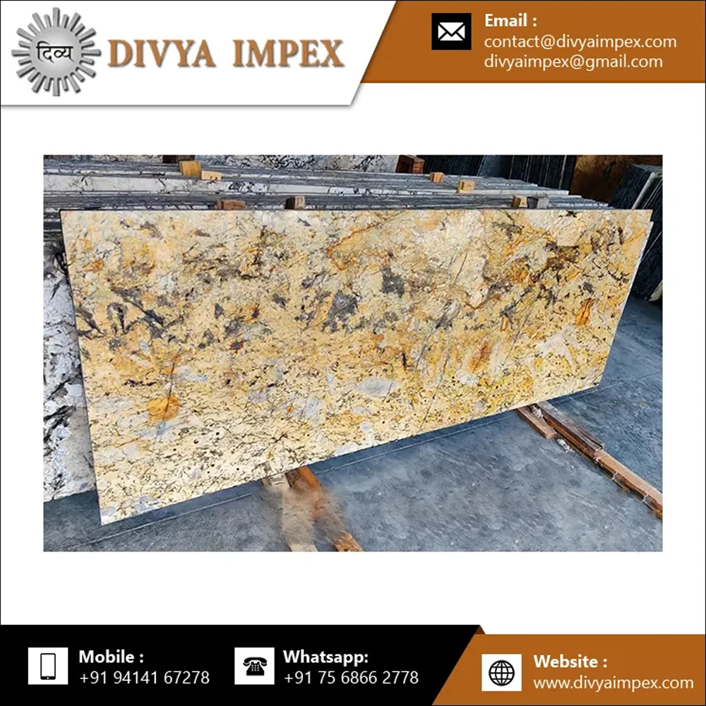High Quality Polished Natural Custom Made Felix Gold Granite Marble Indian Bulk Wholesale Supplier