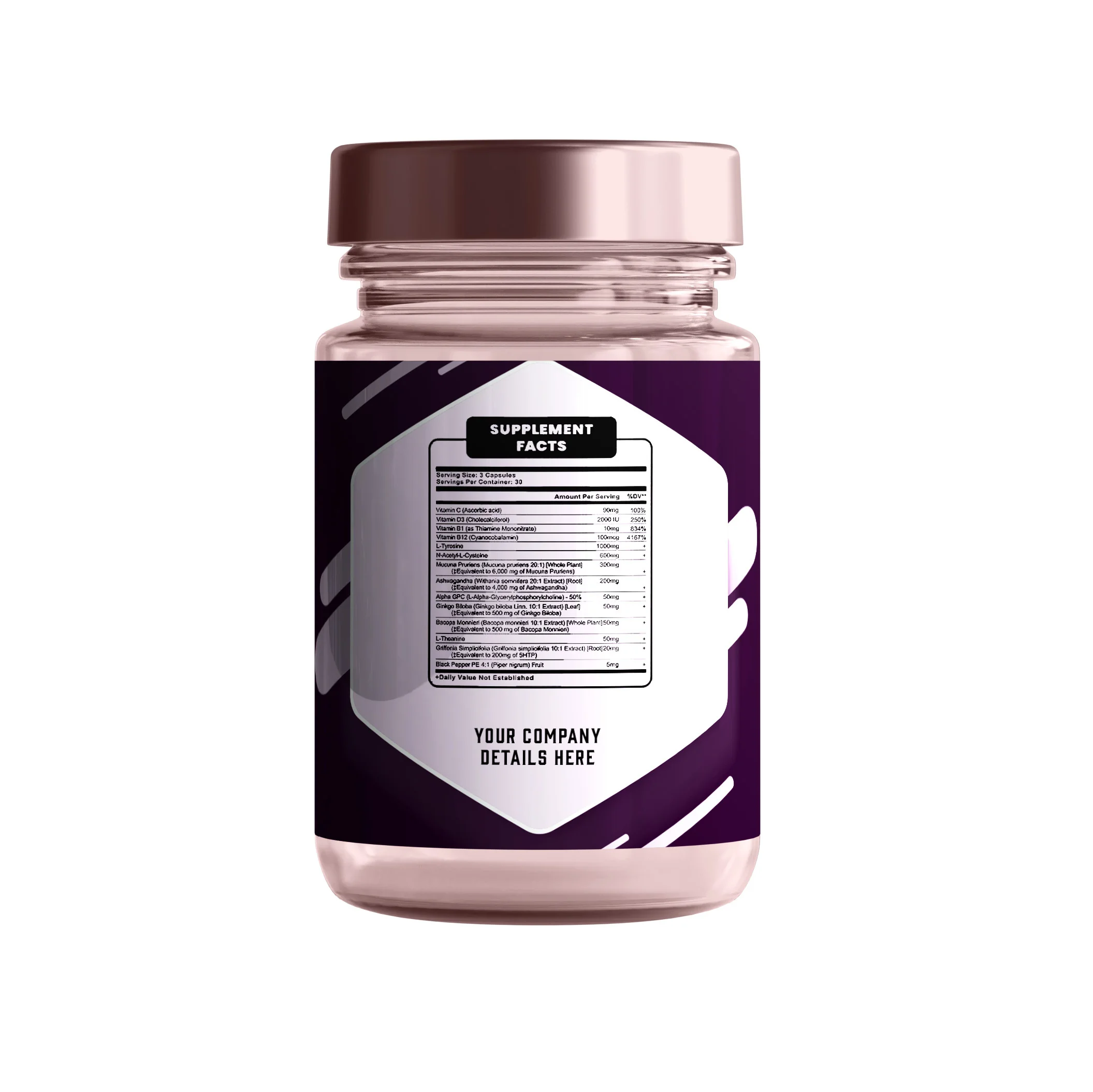 ISO/OEM certified  dietary supplement L Tyrosine Mucuna Pruriens Bacopa Monnieri Ashwagandh powder Supplement for bulk buyers