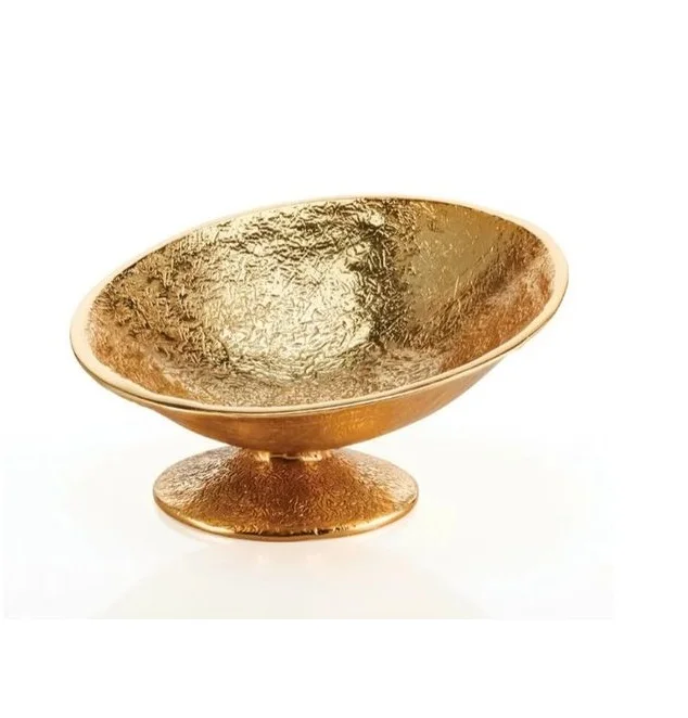 Fough Standard Golden Shinny Bowl Table Top Candy Best Selling Luxury Home Decor Serving Bowl