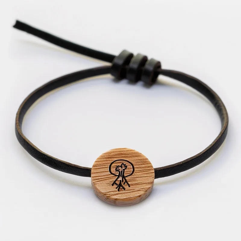 Eco Friendly Leather Braided Rope Custom logo Wooden