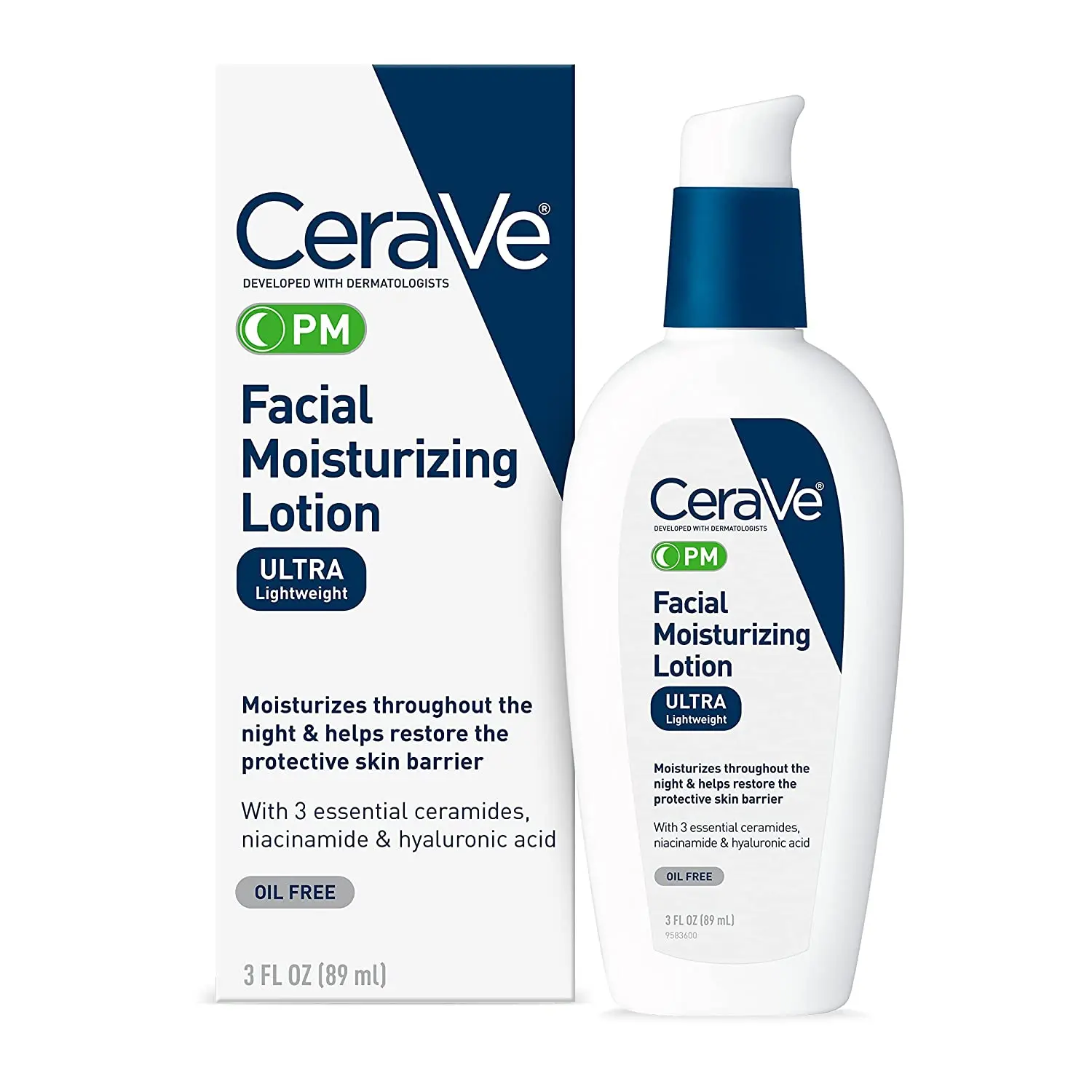 Huge Demand on Ceraves PM Facial Moisturizing Lotion with Oil Free & Ultra Lightweight Face Lotion 3 Ounce