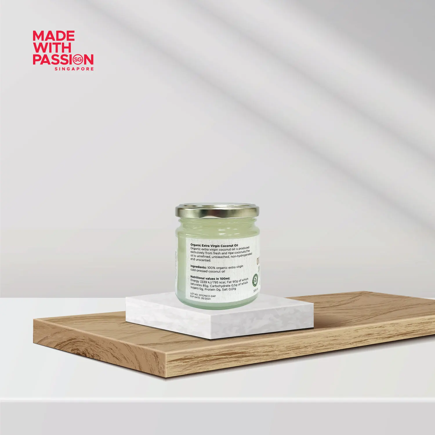 100% Organic High Quality Vegan 200ml Natural Organic Extra Virgin Coconut Oil Healthy Plant Based Coconut Oil