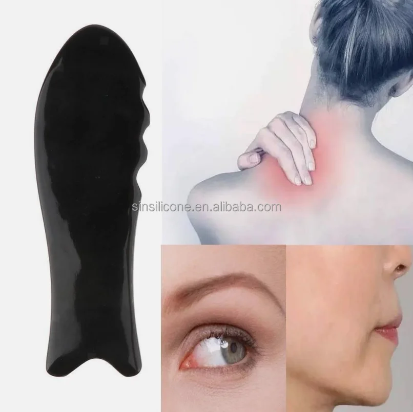 Рог буйвола в форме рыбы Gua Sha доска
