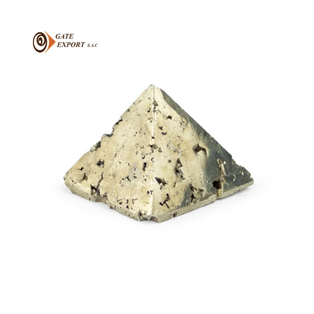 PERUVIANPYRITE PYRAMID FROM PERU / HANDCRAFTED NATURAL STONE / GOOD FORTUNE AND ENERGY / 100% PERUVIAN / LOVE / HAPPINESS / RELX