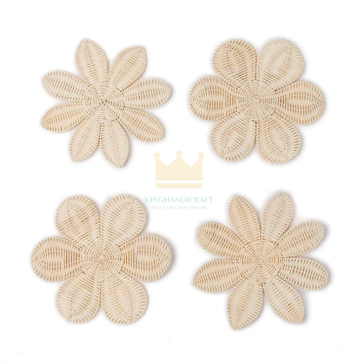 OEM service rattan handmade Rattan flower wall decor home beauty decoration many shape and size