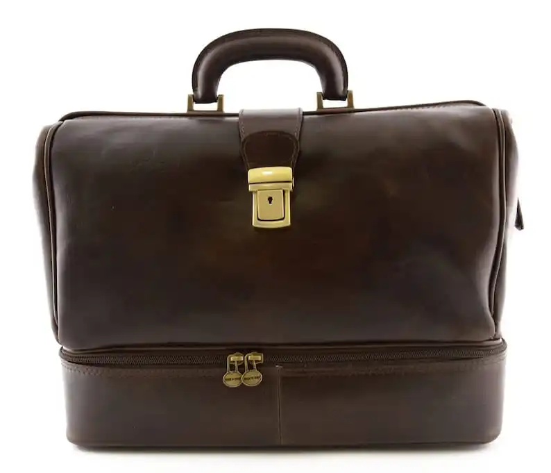 Premium Pure Genuine Leather Briefcase Travel Duffle Bag Leather Medical Satchel Purse Suitcase For Doctor Men Women