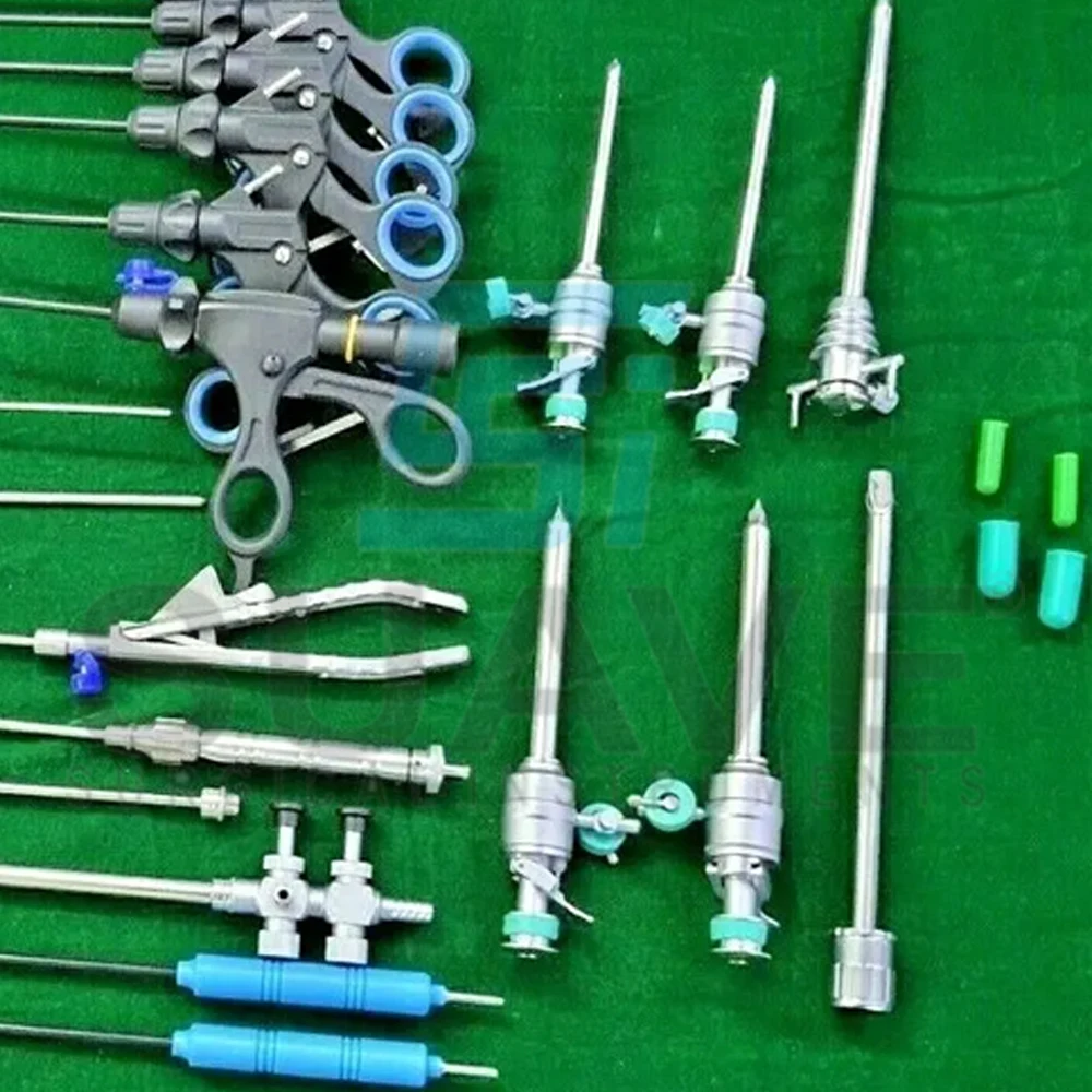 24 Pcs Laparoscopic Surgery Set 5mm x 330mm Graspers Best Quality Reusable Instrument By SUAVE SURGICAL INSTRUMENTS