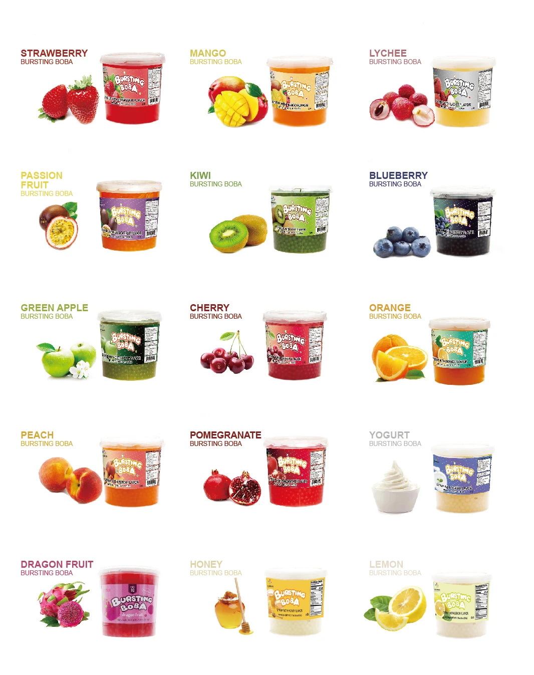 Bursting Boba Flavors