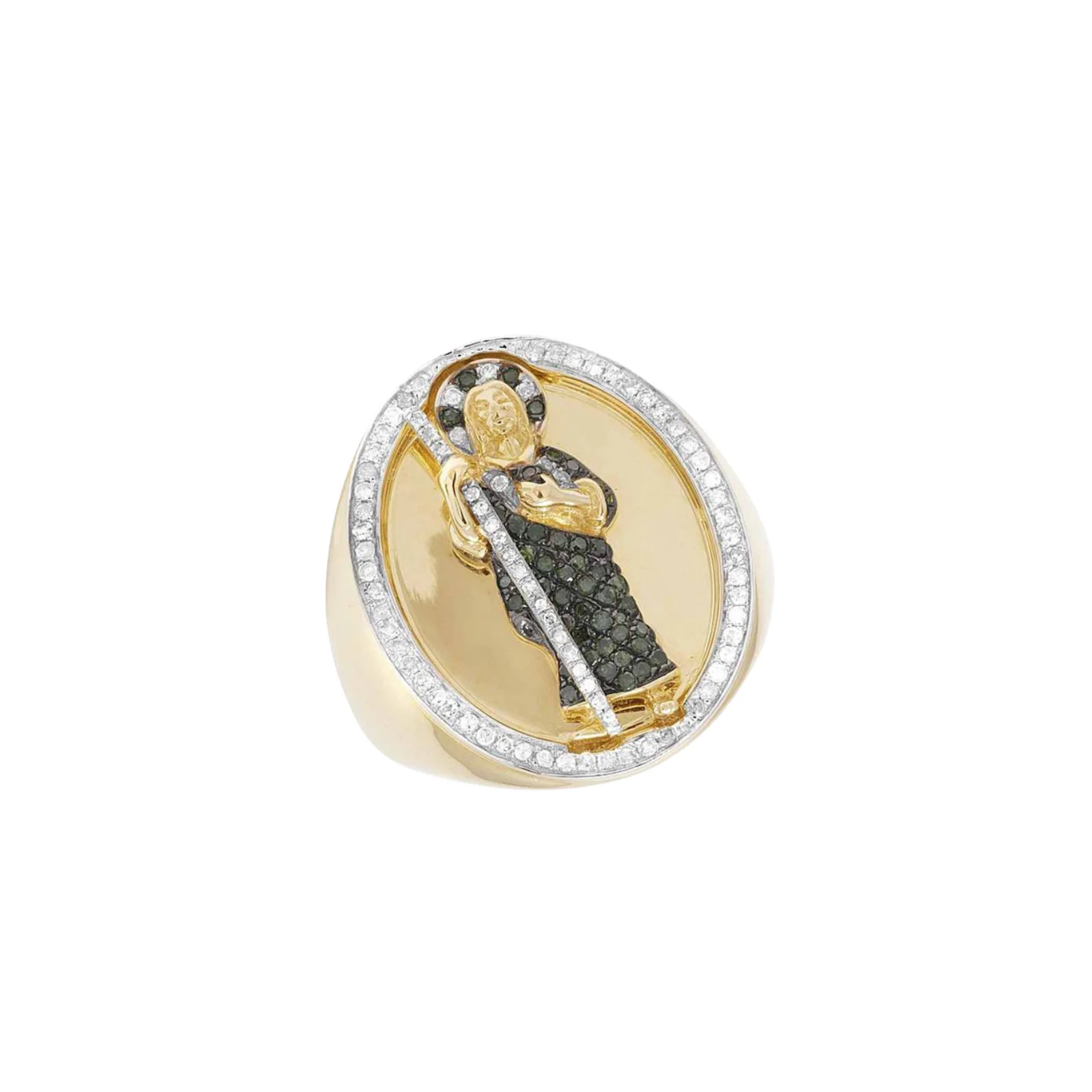 New Arrival Trending Religious Saint Jude Ring High Quality CZ Stone Studded Copper Jewelry Unique Accessories for Men Women