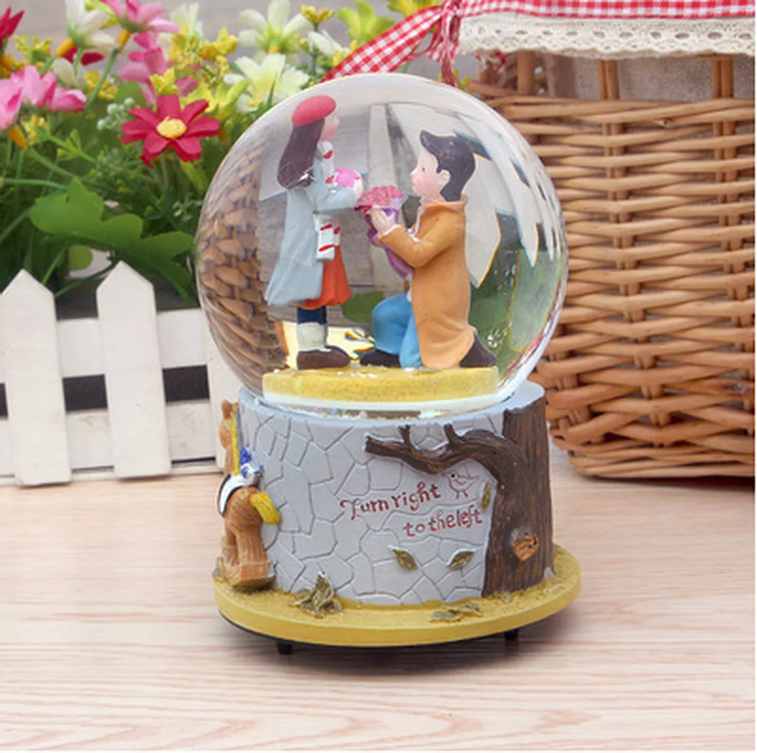 wholesale romantic love waterglobe wedding dancing couple snow globe custom valentine gift snow ball