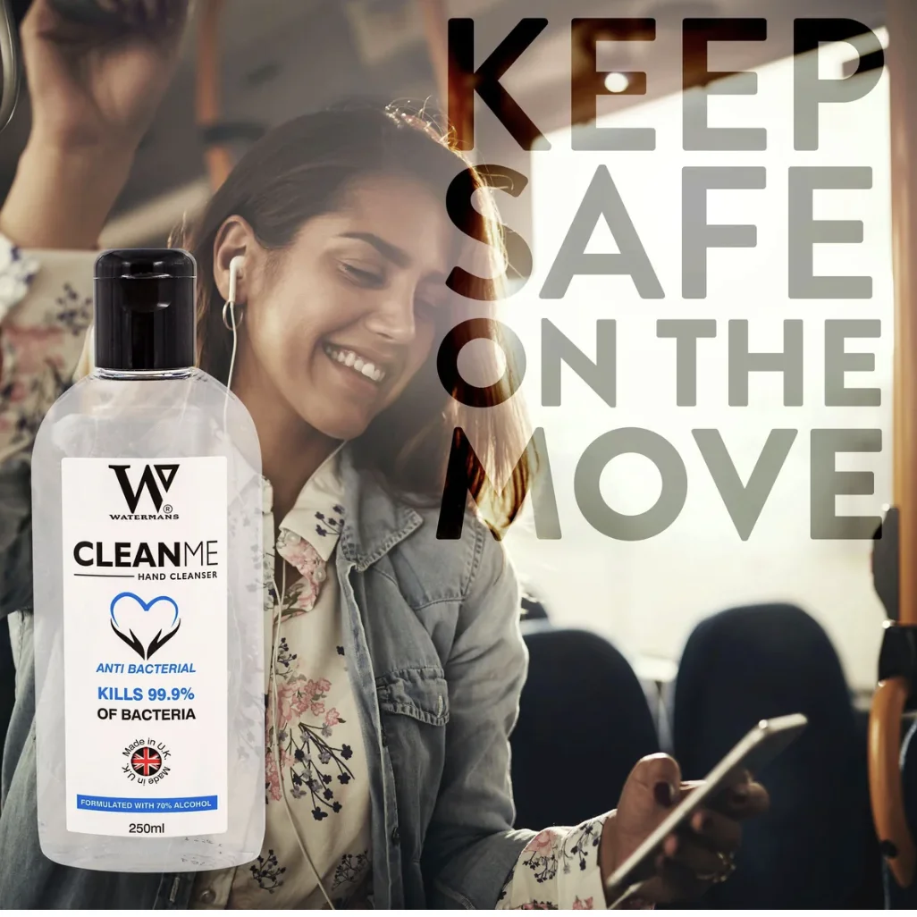 Watermans  Hand Sanitizers 70% Cleanme Alcohol Antibacterial Hand Cleanser 250ml Hand Gel
