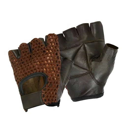 NEW WEIGHT LIFTING GLOVES LEATHER PADDED FITNESS TRAINING GYM CYCLING WHEELCHAIR Sports Crochet Leather Gloves