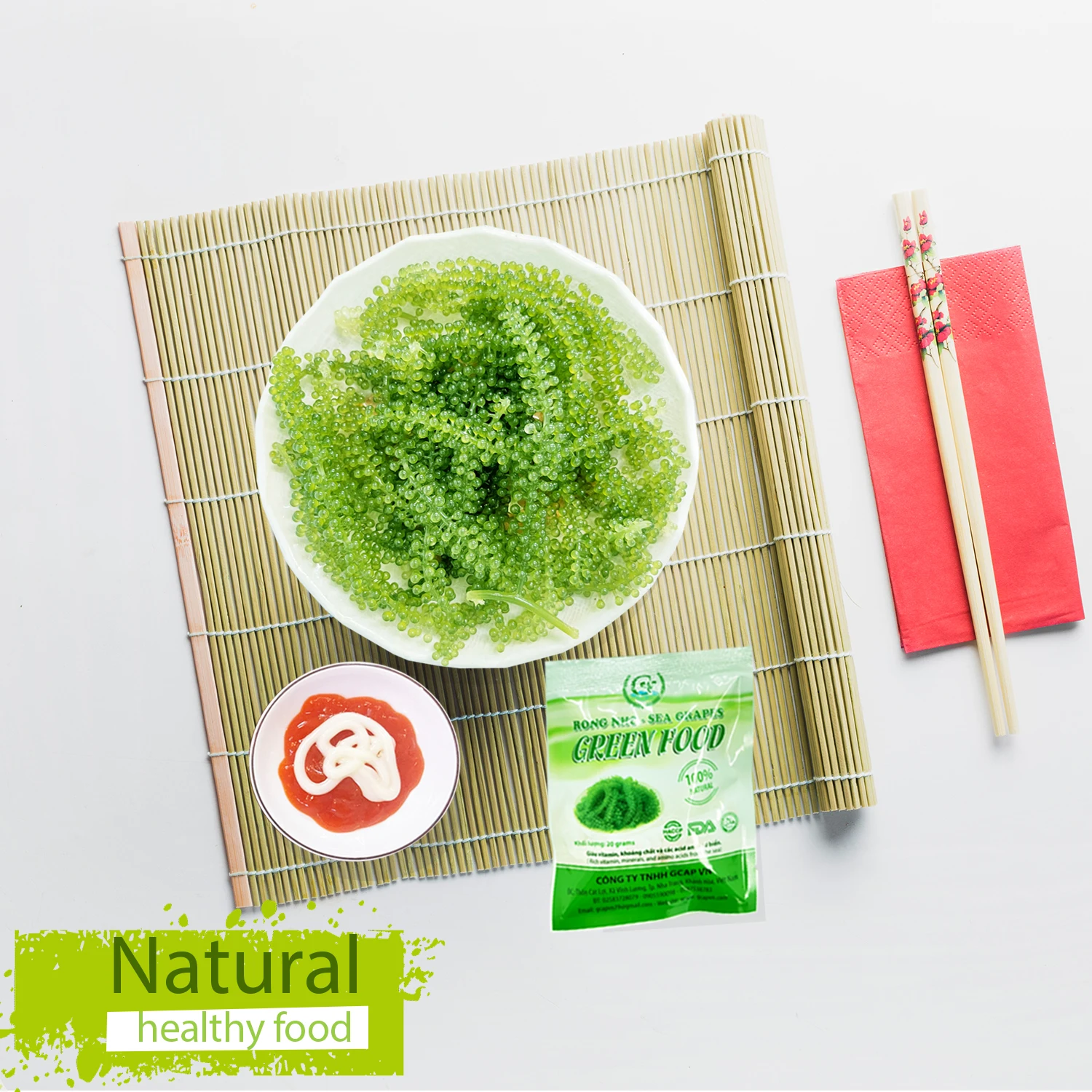 High Grade Organic Seagrape from Vietnam Sushi Nori Dried Seaweed in Ad-Dried Process Halal Certified Packaged in Carton Box