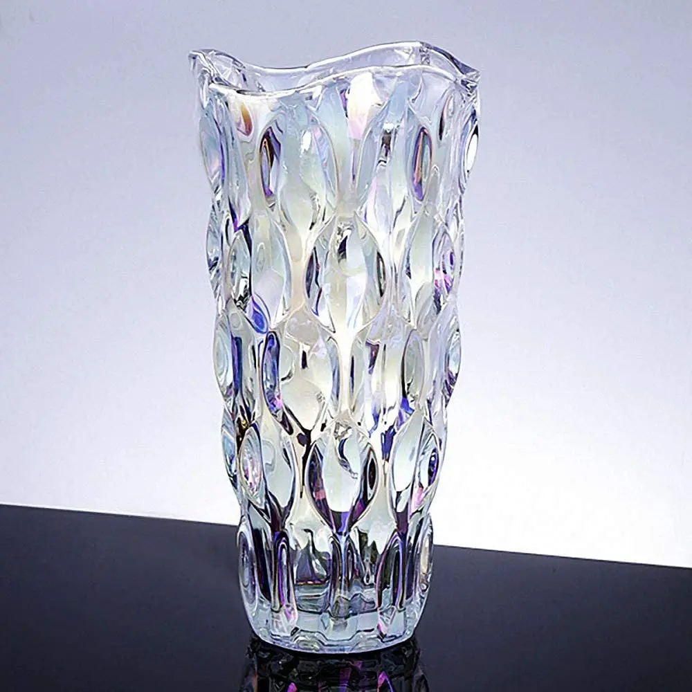 Stylish Crystal Glass Vase for Home Hotel Wedding Hotel Decorative Clear Color Modern Design Flower Pot Crystal Glass Vase Table