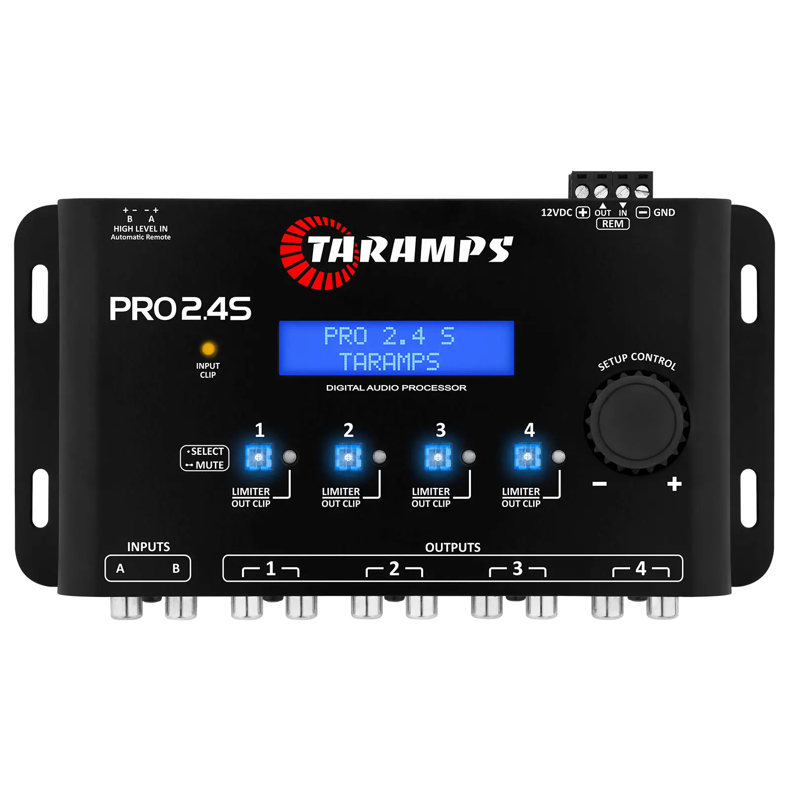 Taramps Pro 2.4S DSP Crossover Full Digital Signal Processor and Equalizer with sequencer EQ 2 Channel in and 4 Channel Out