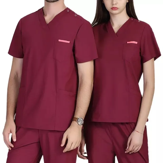 Customize Medical Nursing Jogger Scrubs Hospital Nursing Uniform Woman Top Scrub Suit